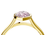 Yellow gold Bezel Set Fancy Pink Marquise  Cut Solitaire Ring with Tapered Band 5