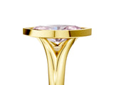 Yellow gold Bezel Set Fancy Pink Marquise  Solitaire Diamond Ring with Smooth Band