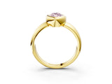Yellow gold Bezel Set Fancy Pink Marquise  Solitaire Ring with Wide Band 4