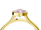 Yellow gold Bezel Set Fancy Pink Pear  Cut Solitaire Ring with Tapered Band 4