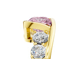 Yellow gold Bezel Set Fancy Pink Princess Cut Diamond Split Shank Ring_5