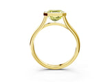 Yellow gold Bezel Set Fancy Yellow Asscher  Cut Solitaire Ring with Tapered Band 4