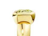 Yellow gold Bezel Set Fancy Yellow Asscher  Solitaire Ring with Wide Band 5