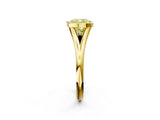 Yellow gold Bezel Set Fancy Yellow Cushion  Cut Solitaire Ring with Tapered Band 4