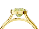 Yellow gold Bezel Set Fancy Yellow Cushion  Cut Solitaire Ring with Tapered Band