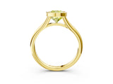 Yellow gold Bezel Set Fancy Yellow Cushion  Solitaire Diamond Ring with Smooth Band 4