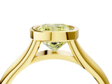 Yellow gold Bezel Set Fancy Yellow Cushion  Solitaire Diamond Ring with Smooth Band 5