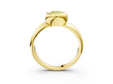 Yellow gold Bezel Set Fancy Yellow Cushion  Solitaire Ring with Wide Band 4