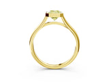 Yellow gold Bezel Set Fancy Yellow Emerald  Cut Solitaire Ring with Tapered Band 5