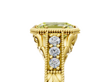 Yellow gold Bezel Set Fancy Yellow Emerald  Diamond Milgrain Pave Engagement Ring_38