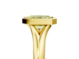 Yellow gold Bezel Set Fancy Yellow Emerald  Solitaire Diamond Ring with Smooth Band 5