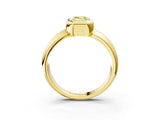 Yellow gold Bezel Set Fancy Yellow Emerald  Solitaire Ring with Wide Band 4