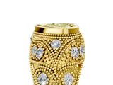 Yellow gold Bezel Set Fancy Yellow Heart Cut Diamond Milgrain Band Ring_5