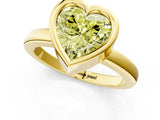 Yellow gold Bezel Set Fancy Yellow Heart Cut Solitaire Engagement Ring with Classic Band_1