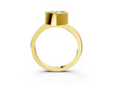 Yellow gold Bezel Set Fancy Yellow Heart Cut Solitaire Engagement Ring with Classic Band_3