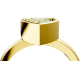 Yellow gold Bezel Set Fancy Yellow Heart Cut Solitaire Engagement Ring with Classic Band_4