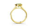 Yellow gold Bezel Set Fancy Yellow Heart  Cut Solitaire Ring with Tapered Band 3