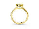 Yellow gold Bezel Set Fancy Yellow Heart  Solitaire Diamond Ring with Smooth Band 4