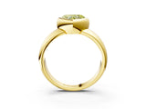 Yellow gold Bezel Set Fancy Yellow Heart  Solitaire Ring with Wide Band 3