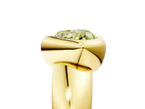 Yellow gold Bezel Set Fancy Yellow Heart  Solitaire Ring with Wide Band 5