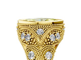 Yellow gold Bezel Set Fancy Yellow Marquise Cut Diamond Milgrain Band Ring_5