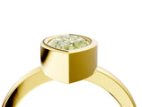 Yellow gold Bezel Set Fancy Yellow Marquise Cut Solitaire Engagement Ring with Classic Band_4