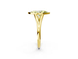 Yellow gold Bezel Set Fancy Yellow Marquise  Cut Solitaire Ring with Tapered Band 3