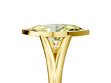 Yellow gold Bezel Set Fancy Yellow Marquise  Cut Solitaire Ring with Tapered Band