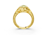Yellow gold Bezel Set Fancy Yellow Marquise  Diamond Milgrain Pave Engagement Ring_3