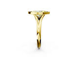 Yellow gold Bezel Set Fancy Yellow Marquise  Solitaire Diamond Ring with Smooth Band 3