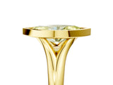 Yellow gold Bezel Set Fancy Yellow Marquise  Solitaire Diamond Ring with Smooth Band