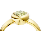 Yellow gold Bezel Set Fancy Yellow Marquise  Solitaire Ring with Wide Band_4