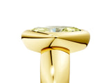 Yellow gold Bezel Set Fancy Yellow Marquise  Solitaire Ring with Wide Band_5