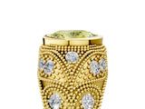 Yellow gold Bezel Set Fancy Yellow Oval Cut Diamond Milgrain Band Ring_5