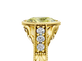 Yellow gold Bezel Set Fancy Yellow Oval  Diamond Milgrain Pave Engagement Ring_38