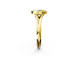 Yellow gold Bezel Set Fancy Yellow Oval  Solitaire Diamond Ring with Smooth Band 2