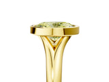 Yellow gold Bezel Set Fancy Yellow Oval  Solitaire Diamond Ring with Smooth Band 5