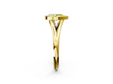 Yellow gold Bezel Set Fancy Yellow Pear  Cut Solitaire Ring with Tapered Band 2