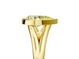 Yellow gold Bezel Set Fancy Yellow Pear  Cut Solitaire Ring with Tapered Band 5