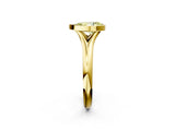 Yellow gold Bezel Set Fancy Yellow Pear  Solitaire Diamond Ring with Smooth Band 2