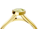 Yellow gold Bezel Set Fancy Yellow Pear  Solitaire Diamond Ring with Smooth Band 4