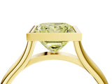 Yellow gold Bezel Set Fancy Yellow Princess  Cut Solitaire Ring with Tapered Band 5