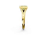Yellow gold Bezel Set Fancy Yellow Princess  Solitaire Diamond Ring with Smooth Band 2
