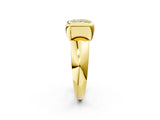 Yellow gold Bezel Set Fancy Yellow Princess  Solitaire Ring with Wide Band 3