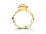 Yellow gold Bezel Set Fancy Yellow Princess  Solitaire Ring with Wide Band 4
