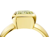Yellow gold Bezel Set Fancy Yellow Princess  Solitaire Ring with Wide Band 5