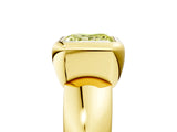 Yellow gold Bezel Set Fancy Yellow Princess  Solitaire Ring with Wide Band