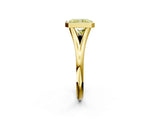 Yellow gold Bezel Set Fancy Yellow Radiant  Cut Solitaire Ring with Tapered Band 2