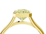 Yellow gold Bezel Set Fancy Yellow Radiant  Cut Solitaire Ring with Tapered Band 4