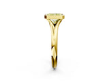 Yellow gold Bezel Set Fancy Yellow Radiant  Solitaire Diamond Ring with Smooth Band 3